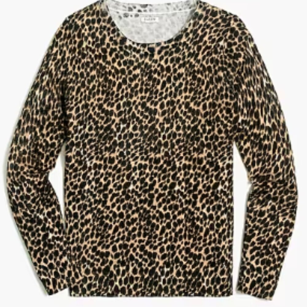 J Crew Leopard Teddie sweater - size L
